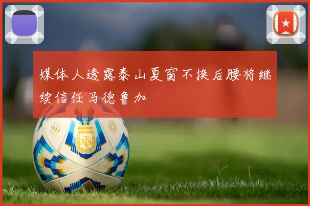 媒体人透露泰山夏窗不换后腰将继续信任马德鲁加